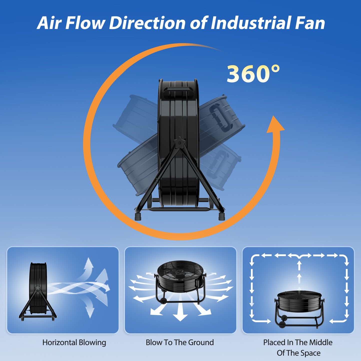 LifePlus 5620 CFM 320 Watt 120 Volt Exhaust Fan Black (#FGD-24T)