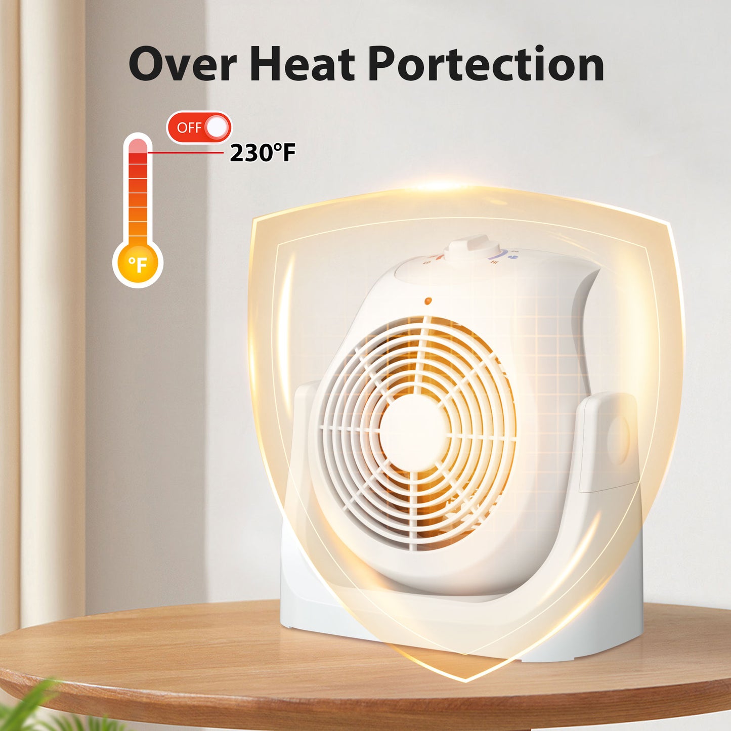LifePlus 2-in-1 Space Heater & Fan – Energy Efficient with Overheat Protection White (#SFH-185T)