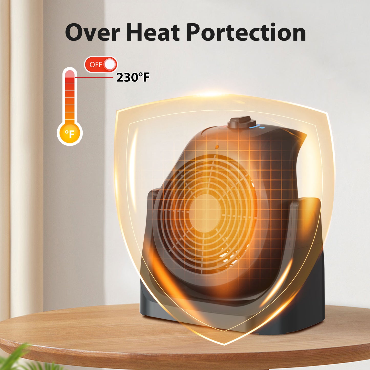 LifePlus 2-in-1 Space Heater & Fan – Energy Efficient with Overheat Protection Black (#SFH-185T)