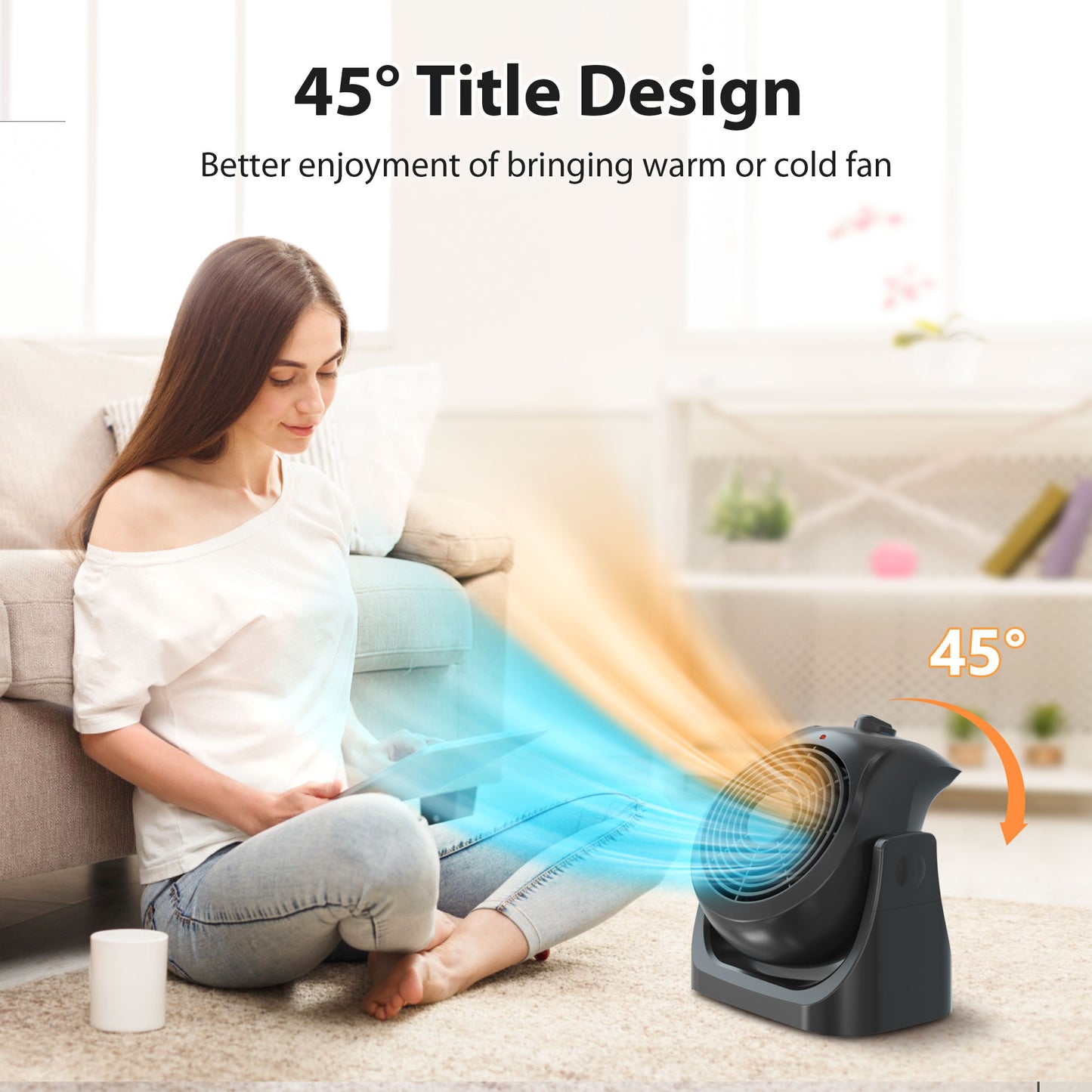 LifePlus 2-in-1 Space Heater & Fan – Energy Efficient with Overheat Protection Black (#SFH-185T)