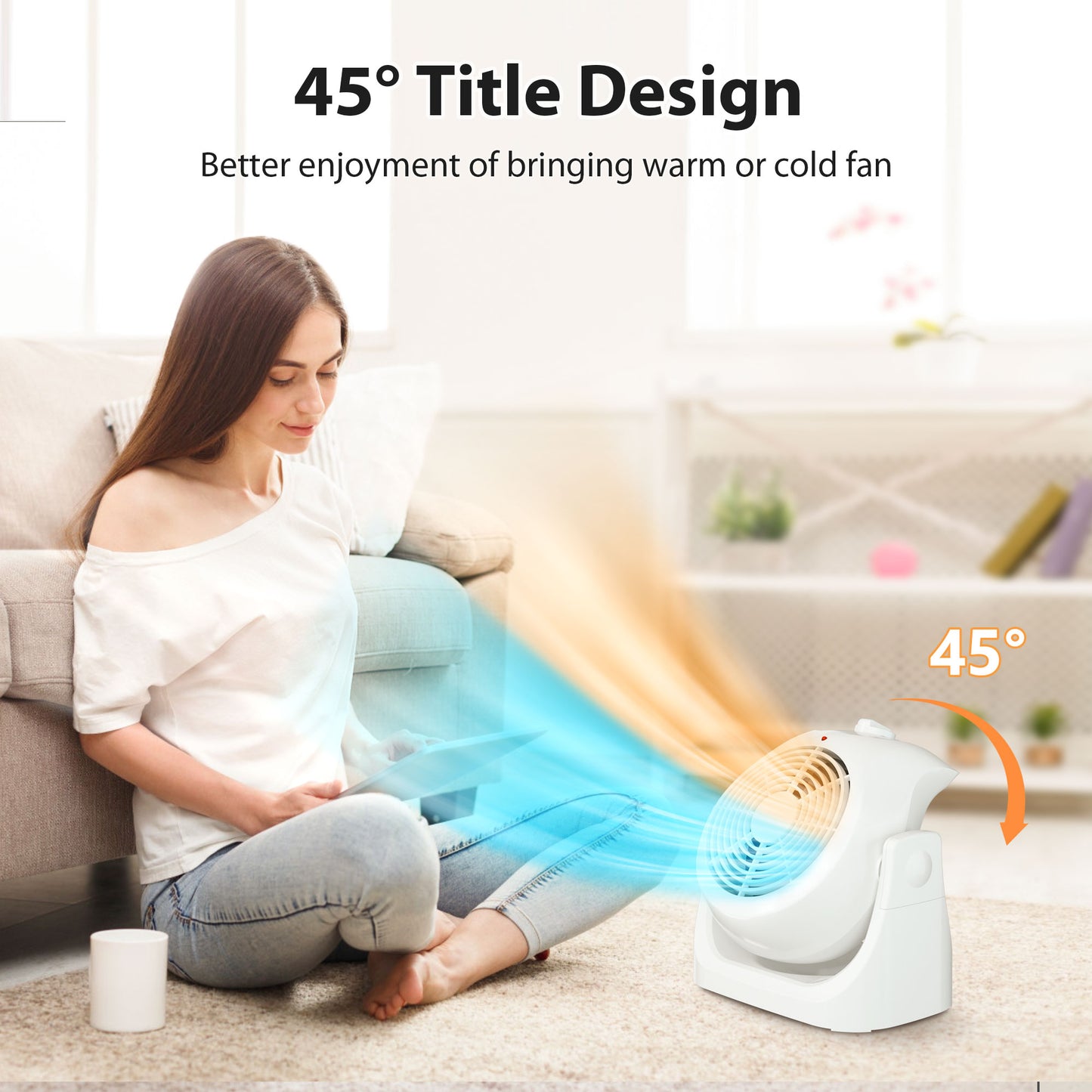 LifePlus 2-in-1 Space Heater & Fan – Energy Efficient with Overheat Protection White (#SFH-185T)