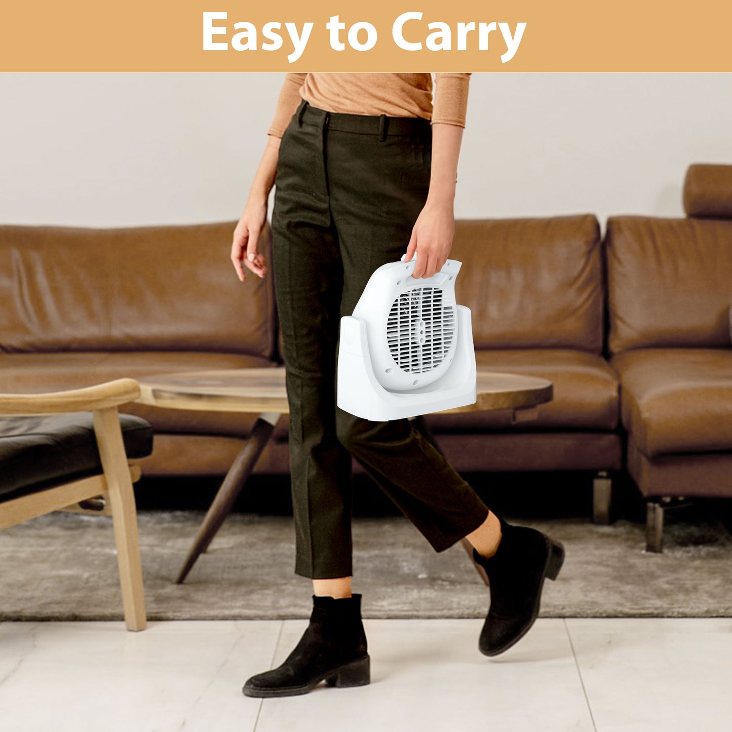 LifePlus 2-in-1 Space Heater & Fan – Energy Efficient with Overheat Protection White (#SFH-185T)