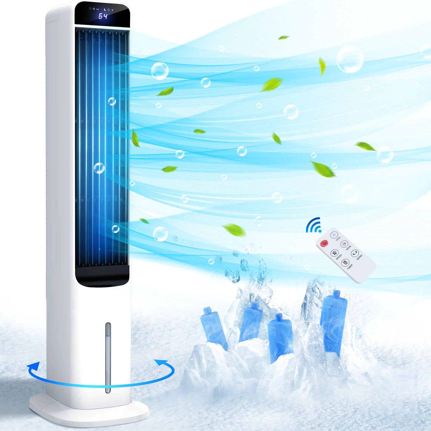 LifePlus Portable 3-in-1 Evaporative Cooler & Tower Fan 41.5" (#WTF-009D)