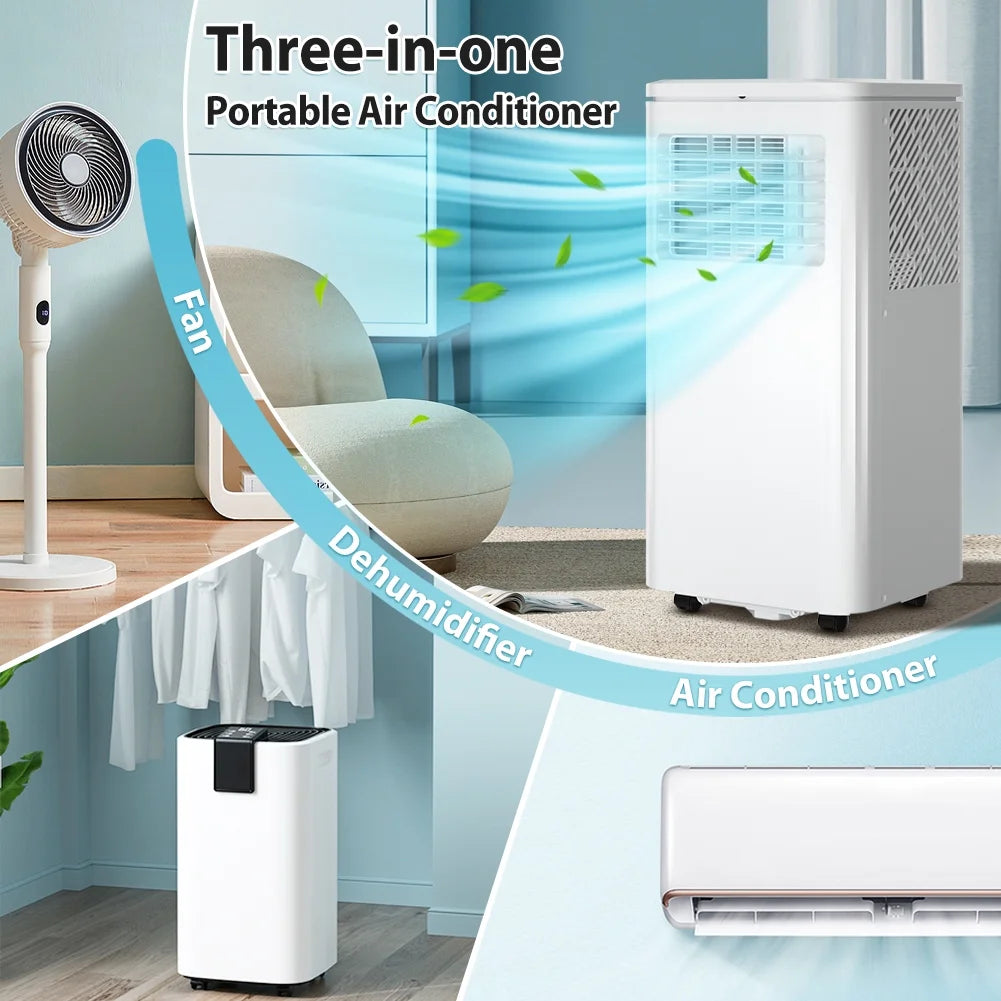 LifePlus Portable 6000BTU AC Unit & Dehumidifier with Remote (#NPLD1-06C/X1E)