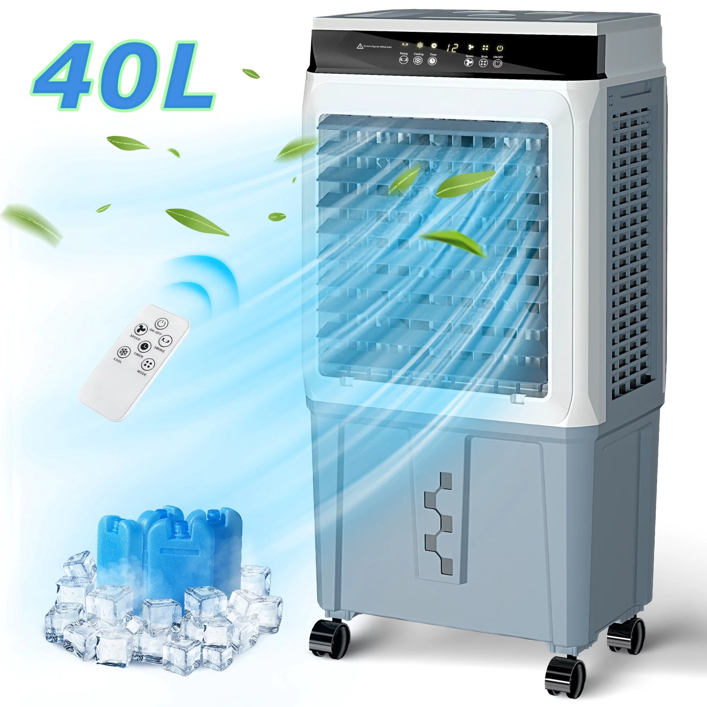 LifePlus 40L Portable Evaporative Cooler & Humidifier – 3600 CFM Powerful Cooling (#JH-370Y)