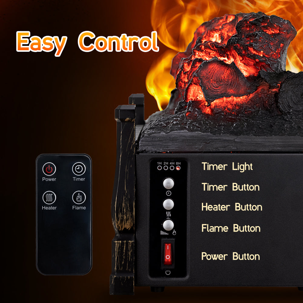 LifePlus 23" Electric Fireplace Insert Heater – 1500W with Remote Control & Realistic Flame (#FP201R)