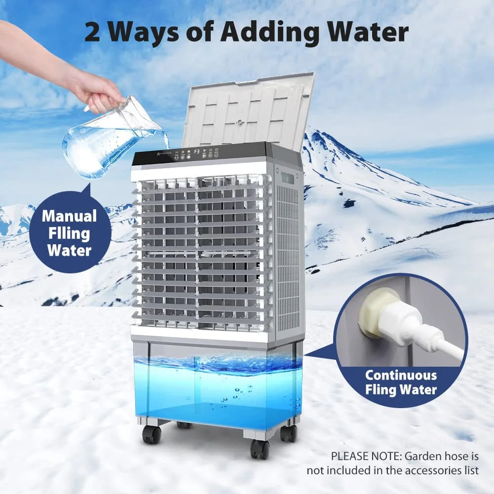 LifePlus 20L Portable Evaporative Cooler & Humidifier – 1800 CFM for Indoor/Outdoor Use (#JH-310Y)