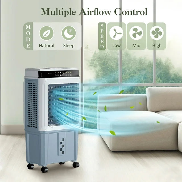 LifePlus 40L Portable Evaporative Cooler & Humidifier – 3600 CFM Powerful Cooling (#JH-370Y)