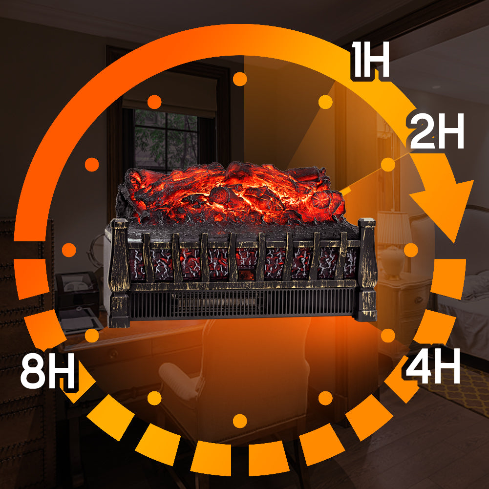 LifePlus 23" Electric Fireplace Insert Heater – 1500W with Remote Control & Realistic Flame (#FP201R)