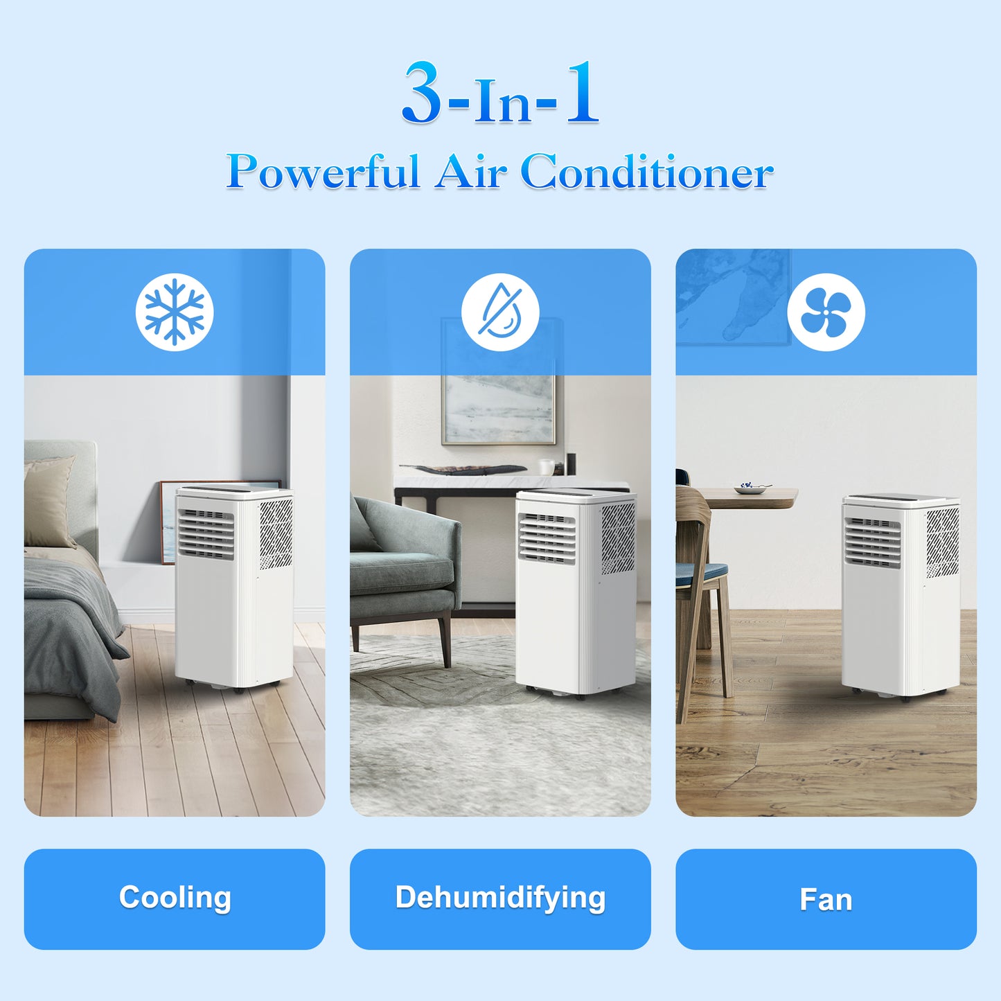 LifePlus Portable 5000BTU AC & Dehumidifier with Remote – Compact & Efficient (#18KBTU)