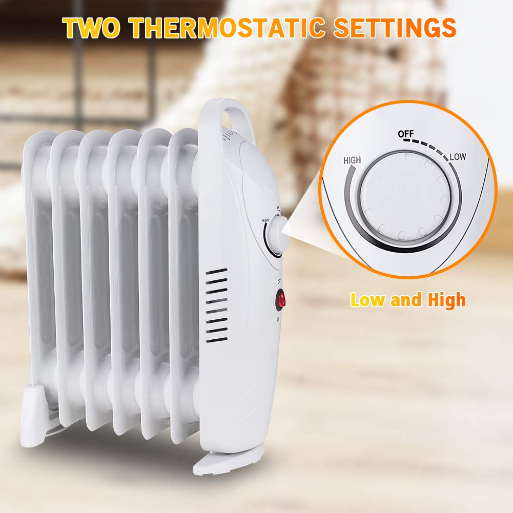 LifePlus 700W Electric Oil Radiator – Portable Heater with Thermostat & Safety (#OH-12)