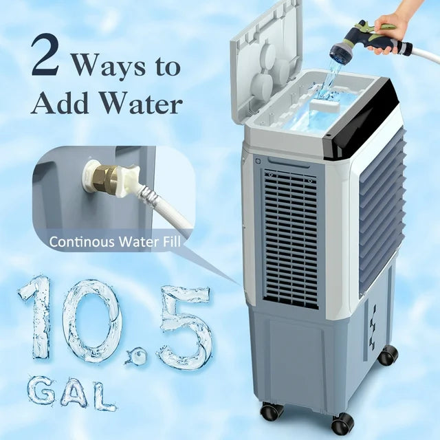 LifePlus 40L Portable Evaporative Cooler & Humidifier – 3600 CFM Powerful Cooling (#JH-370Y)