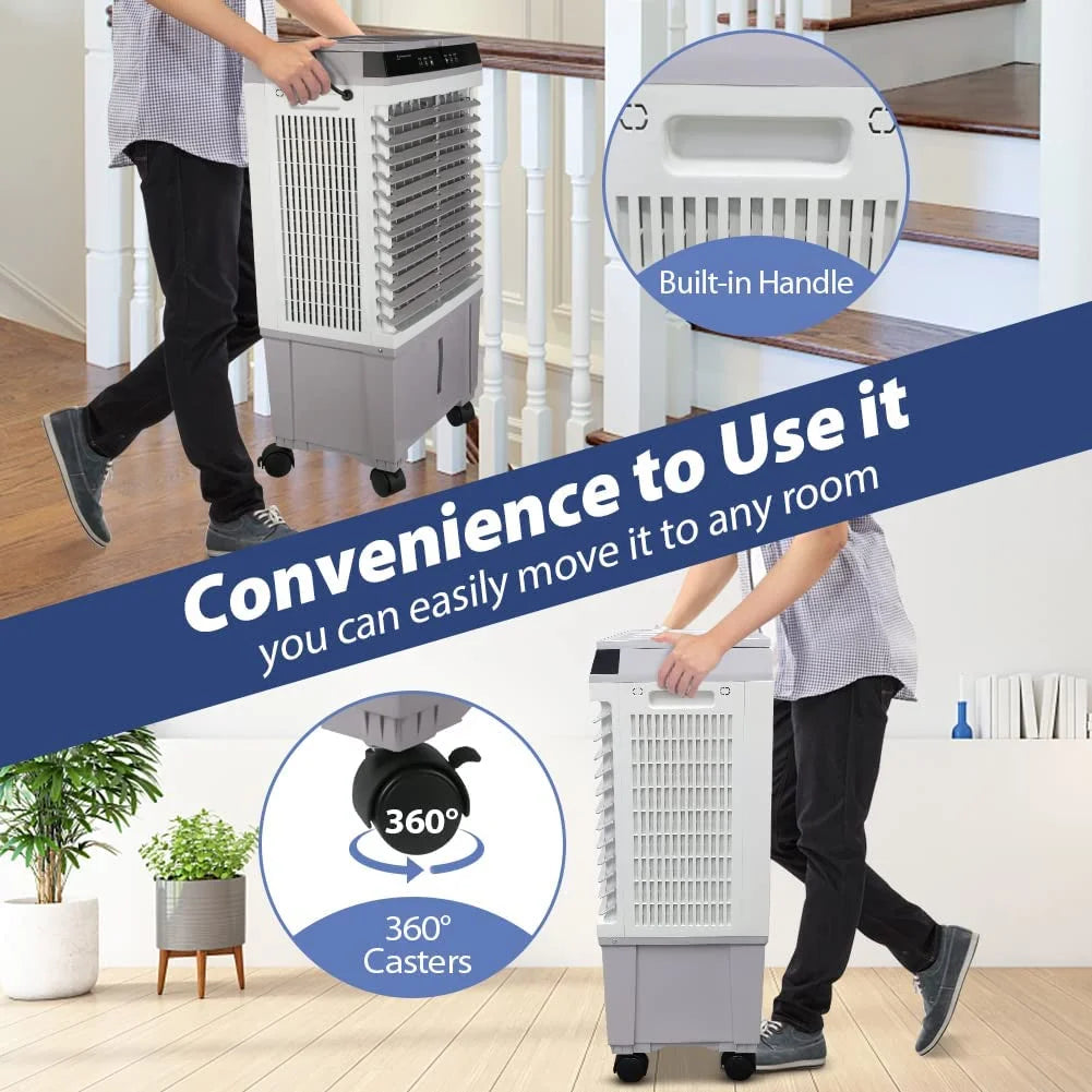 LifePlus 20L Portable Evaporative Cooler & Humidifier – 1800 CFM for Indoor/Outdoor Use (#JH-310Y)