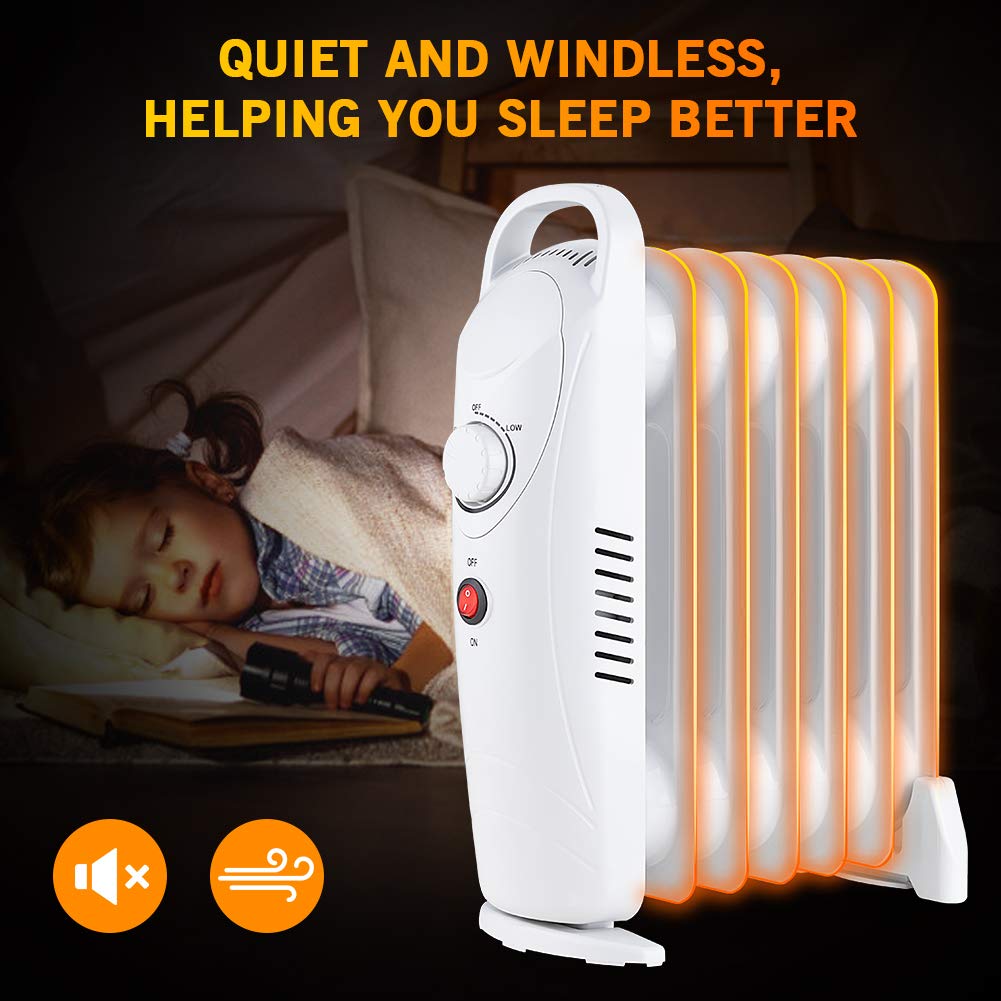 LifePlus 700W Electric Oil Radiator – Portable Heater with Thermostat & Safety (#OH-12)