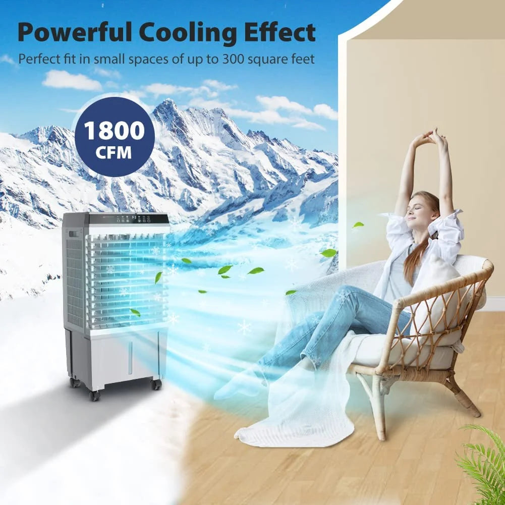 LifePlus 20L Portable Evaporative Cooler & Humidifier – 1800 CFM for Indoor/Outdoor Use (#JH-310Y)