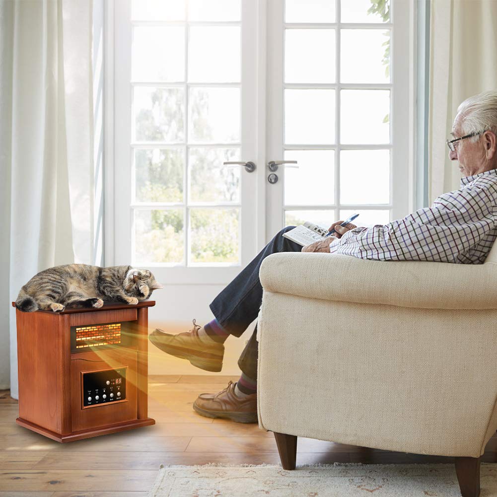 LifePlus Portable Infrared Quartz Heater – Energy Efficient with Remote & Thermostat (#GD9315BCW-3J)