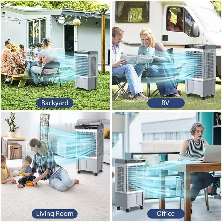 LifePlus 20L Portable Evaporative Cooler & Humidifier – 1800 CFM for Indoor/Outdoor Use (#JH-310Y)