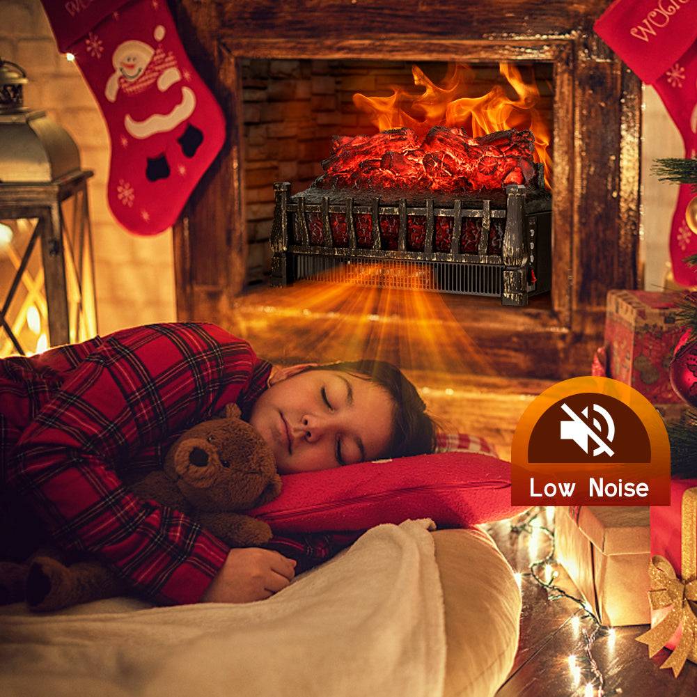 LifePlus 23" Electric Fireplace Insert Heater – 1500W with Remote Control & Realistic Flame (#FP201R)
