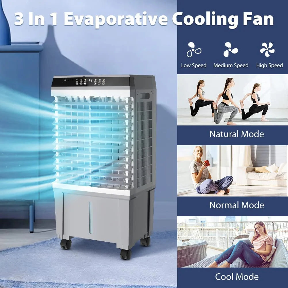 LifePlus 20L Portable Evaporative Cooler & Humidifier – 1800 CFM for Indoor/Outdoor Use (#JH-310Y)