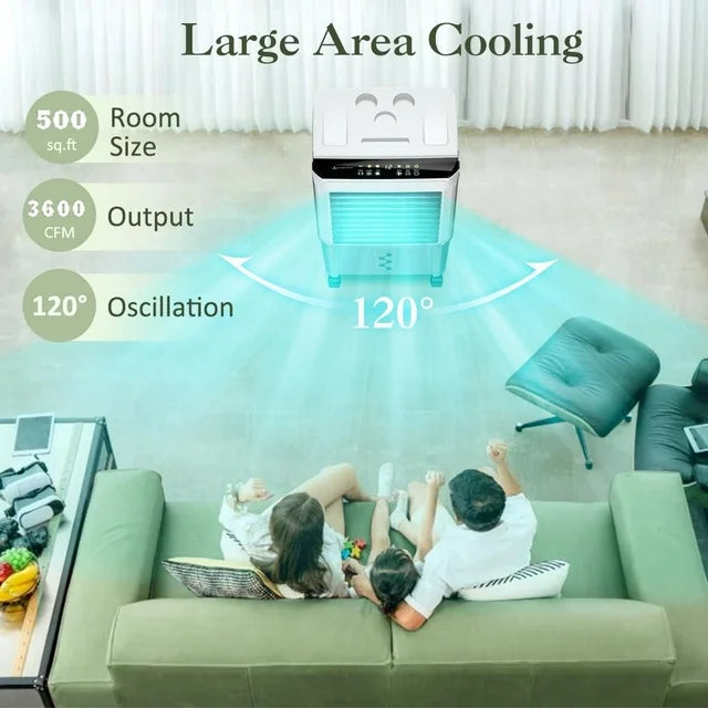 LifePlus 40L Portable Evaporative Cooler & Humidifier – 3600 CFM Powerful Cooling (#JH-370Y)
